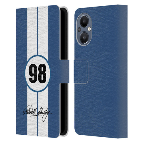 Shelby Car Graphics 1965 427 S/C Blue Leather Book Wallet Case Cover For OnePlus Nord N20 5G