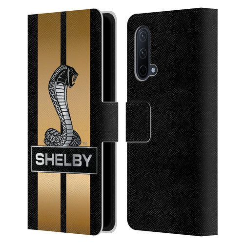 Shelby Car Graphics Gold Leather Book Wallet Case Cover For OnePlus Nord CE 5G