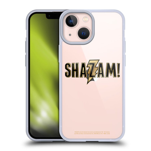 Shazam! 2019 Movie Logos Gold Soft Gel Case for Apple iPhone 13 Mini