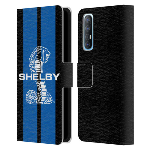 Shelby Car Graphics Blue Leather Book Wallet Case Cover For OPPO Find X2 Neo 5G