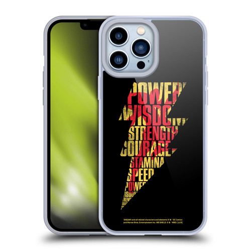 Shazam! 2019 Movie Logos Distressed Look Lightning Soft Gel Case for Apple iPhone 13 Pro Max