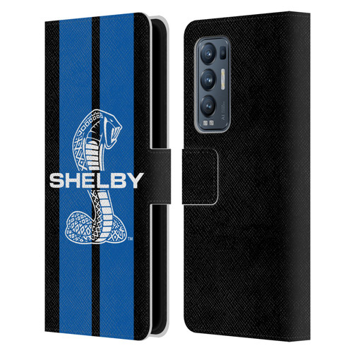 Shelby Car Graphics Blue Leather Book Wallet Case Cover For OPPO Find X3 Neo / Reno5 Pro+ 5G