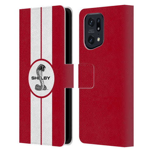 Shelby Car Graphics 1965 427 S/C Red Leather Book Wallet Case Cover For OPPO Find X5 Pro