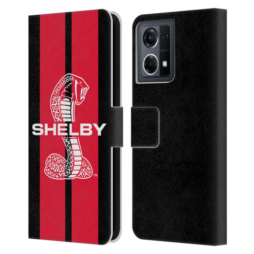Shelby Car Graphics Red Leather Book Wallet Case Cover For OPPO Reno8 4G