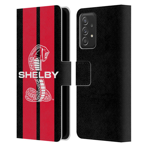 Shelby Car Graphics Red Leather Book Wallet Case Cover For Samsung Galaxy A53 5G (2022)