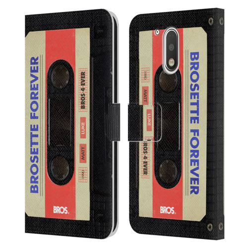 BROS Vintage Cassette Tapes Brosette Forever Leather Book Wallet Case Cover For Motorola Moto G41