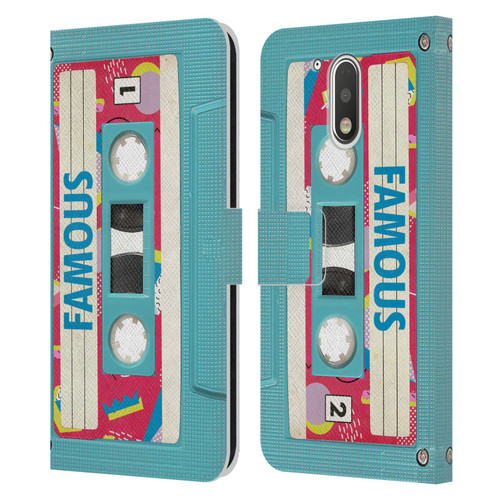 BROS Vintage Cassette Tapes When Will I Be Famous Leather Book Wallet Case Cover For Motorola Moto G41