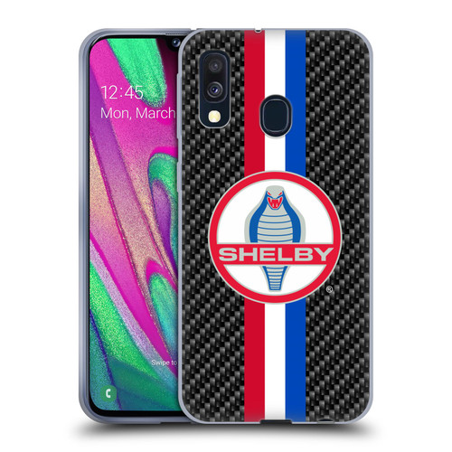 Shelby Logos Carbon Fiber Soft Gel Case for Samsung Galaxy A40 (2019)