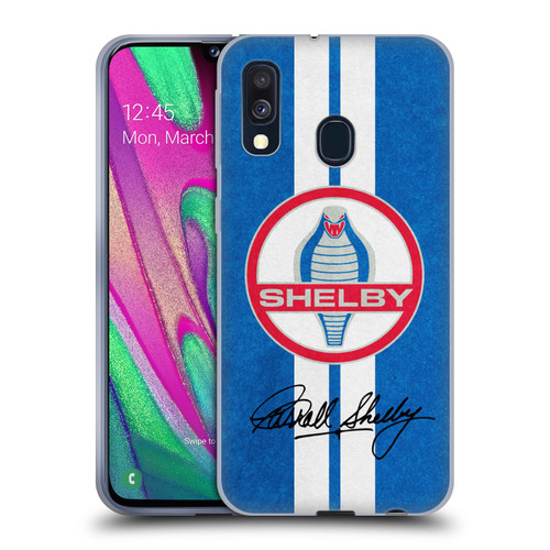 Shelby Logos Distressed Blue Soft Gel Case for Samsung Galaxy A40 (2019)