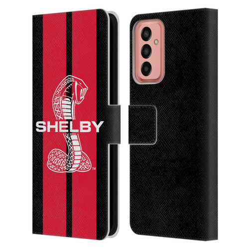 Shelby Car Graphics Red Leather Book Wallet Case Cover For Samsung Galaxy M13 (2022)
