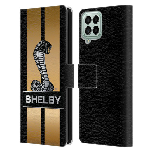Shelby Car Graphics Gold Leather Book Wallet Case Cover For Samsung Galaxy M33 (2022)