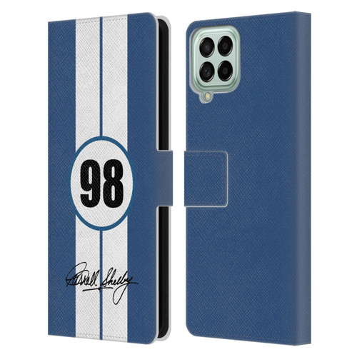 Shelby Car Graphics 1965 427 S/C Blue Leather Book Wallet Case Cover For Samsung Galaxy M33 (2022)