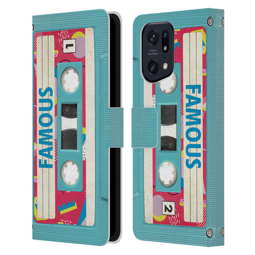 BROS Vintage Cassette Tapes When Will I Be Famous Leather Book Wallet Case Cover For OPPO Find X5 Pro