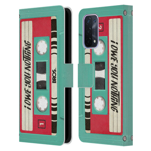 BROS Vintage Cassette Tapes I Owe You Nothing Leather Book Wallet Case Cover For OPPO A54 5G
