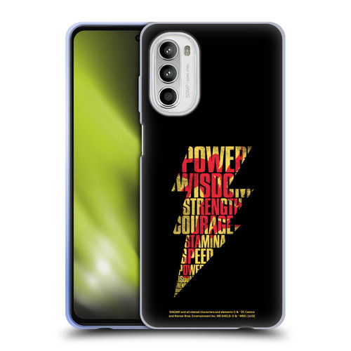 Shazam! 2019 Movie Logos Distressed Look Lightning Soft Gel Case for Motorola Moto G52