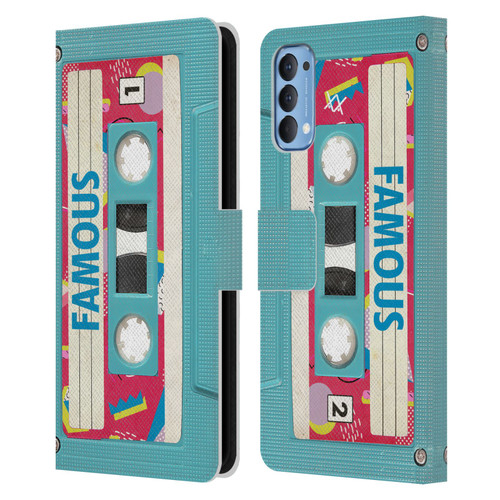 BROS Vintage Cassette Tapes When Will I Be Famous Leather Book Wallet Case Cover For OPPO Reno 4 5G