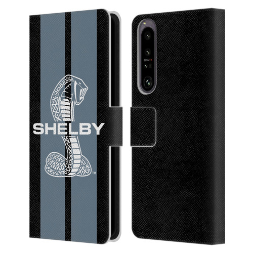 Shelby Car Graphics Gray Leather Book Wallet Case Cover For Sony Xperia 1 IV
