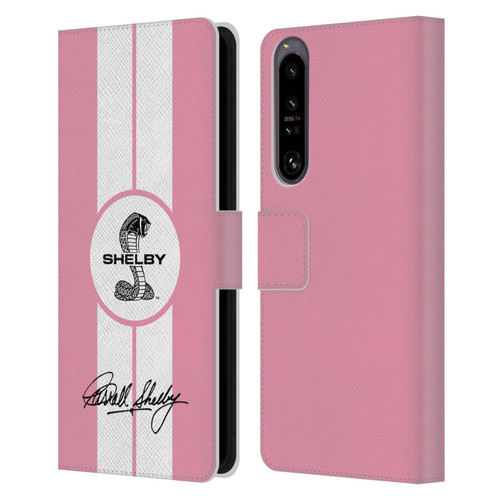Shelby Car Graphics 1965 427 S/C Pink Leather Book Wallet Case Cover For Sony Xperia 1 IV