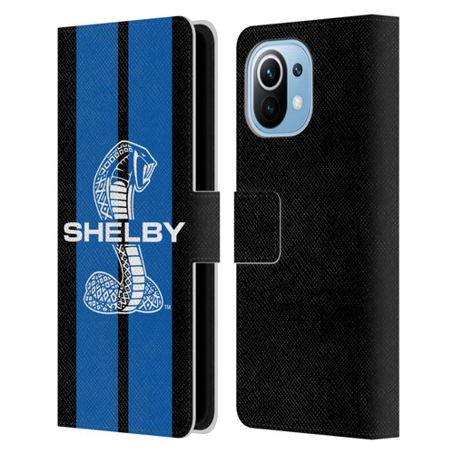 Shelby Car Graphics Blue Leather Book Wallet Case Cover For Xiaomi Mi 11