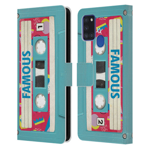 BROS Vintage Cassette Tapes When Will I Be Famous Leather Book Wallet Case Cover For Samsung Galaxy A21s (2020)