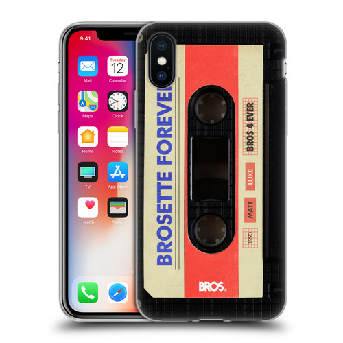 BROS Vintage Cassette Tapes Brosette Forever Soft Gel Case for Apple iPhone X / iPhone XS