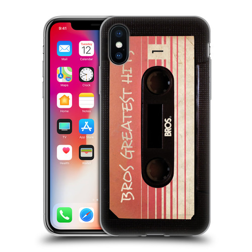 BROS Vintage Cassette Tapes Greatest Hits Soft Gel Case for Apple iPhone X / iPhone XS