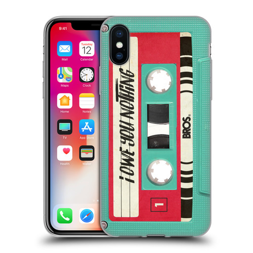 BROS Vintage Cassette Tapes I Owe You Nothing Soft Gel Case for Apple iPhone X / iPhone XS