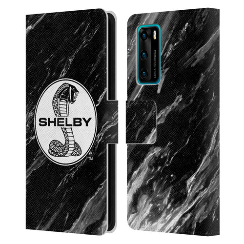 Shelby Logos Marble Leather Book Wallet Case Cover For Huawei P40 5G