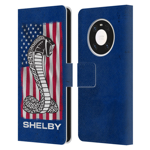 Shelby Logos American Flag Leather Book Wallet Case Cover For Huawei Mate 40 Pro 5G