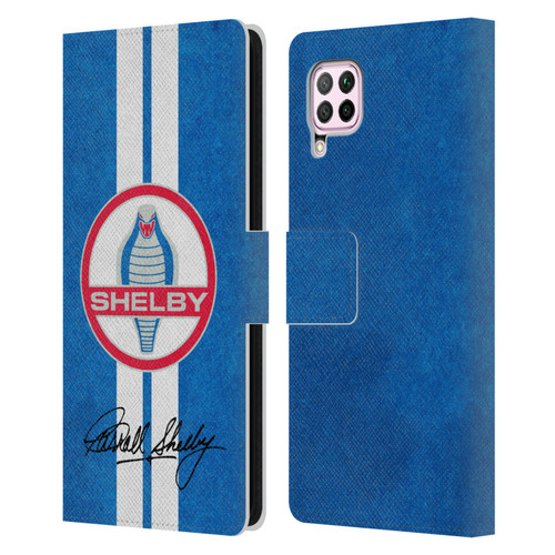 Shelby Logos Distressed Blue Leather Book Wallet Case Cover For Huawei Nova 6 SE / P40 Lite