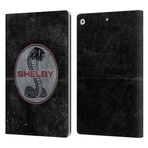 Shelby Logos Distressed Black Leather Book Wallet Case Cover For Apple iPad 10.2 2019/2020/2021