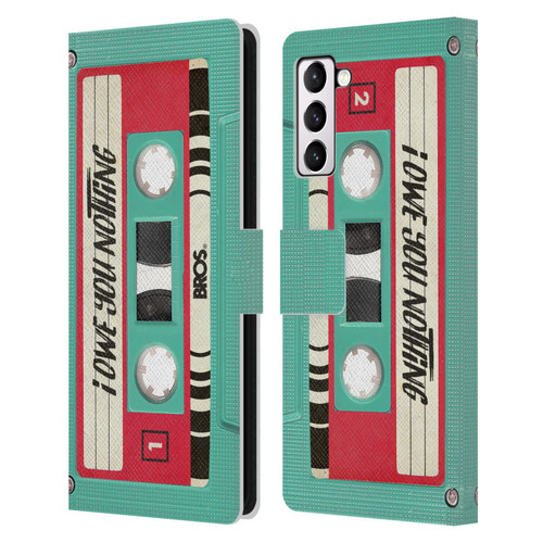 BROS Vintage Cassette Tapes I Owe You Nothing Leather Book Wallet Case Cover For Samsung Galaxy S21+ 5G