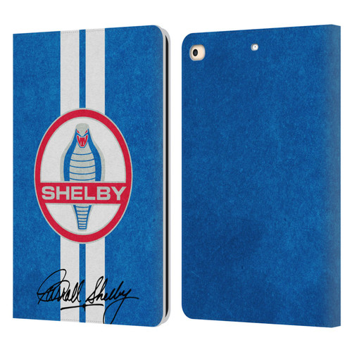 Shelby Logos Distressed Blue Leather Book Wallet Case Cover For Apple iPad 9.7 2017 / iPad 9.7 2018