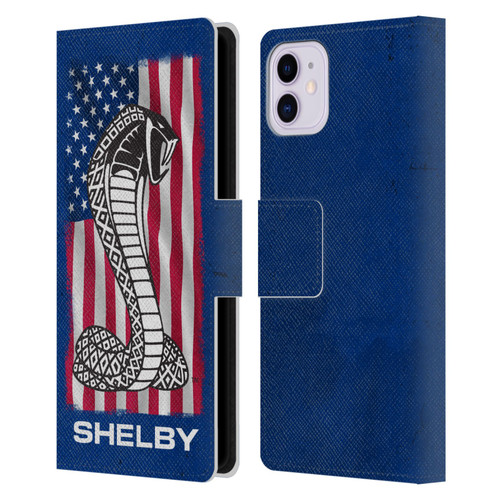 Shelby Logos American Flag Leather Book Wallet Case Cover For Apple iPhone 11
