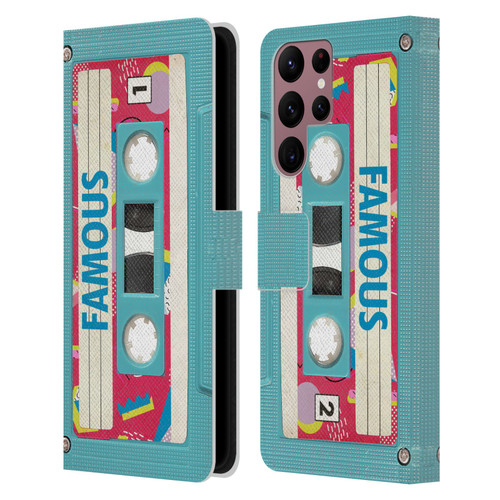 BROS Vintage Cassette Tapes When Will I Be Famous Leather Book Wallet Case Cover For Samsung Galaxy S22 Ultra 5G