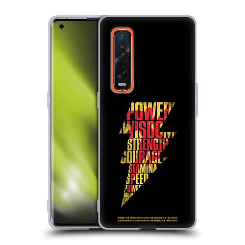 Shazam! 2019 Movie Logos Distressed Look Lightning Soft Gel Case for OPPO Find X2 Pro 5G