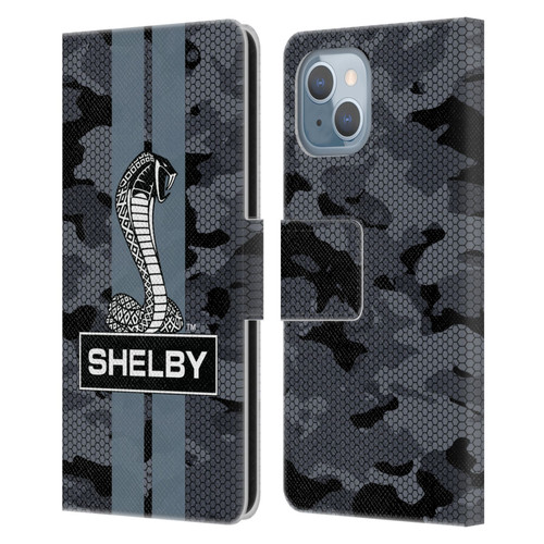 Shelby Logos Camouflage Leather Book Wallet Case Cover For Apple iPhone 14