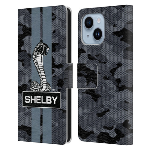 Shelby Logos Camouflage Leather Book Wallet Case Cover For Apple iPhone 14 Plus