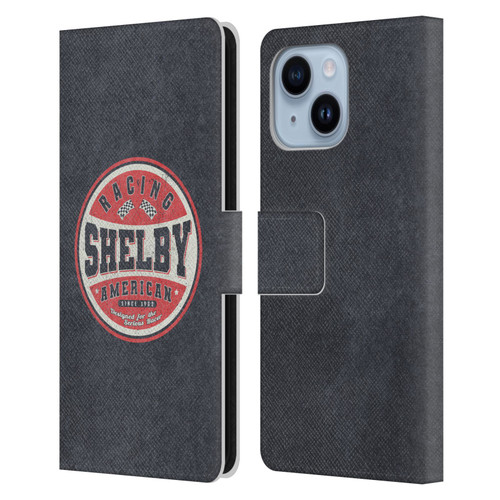 Shelby Logos Vintage Badge Leather Book Wallet Case Cover For Apple iPhone 14 Plus