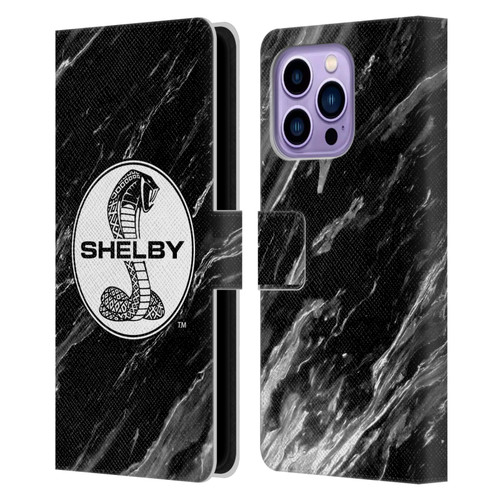 Shelby Logos Marble Leather Book Wallet Case Cover For Apple iPhone 14 Pro Max