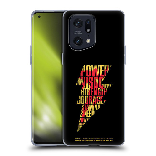 Shazam! 2019 Movie Logos Distressed Look Lightning Soft Gel Case for OPPO Find X5 Pro
