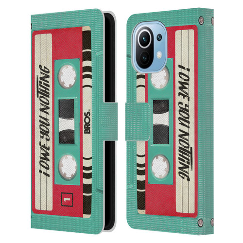 BROS Vintage Cassette Tapes I Owe You Nothing Leather Book Wallet Case Cover For Xiaomi Mi 11