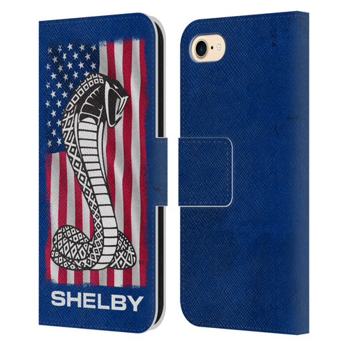 Shelby Logos American Flag Leather Book Wallet Case Cover For Apple iPhone 7 / 8 / SE 2020 & 2022