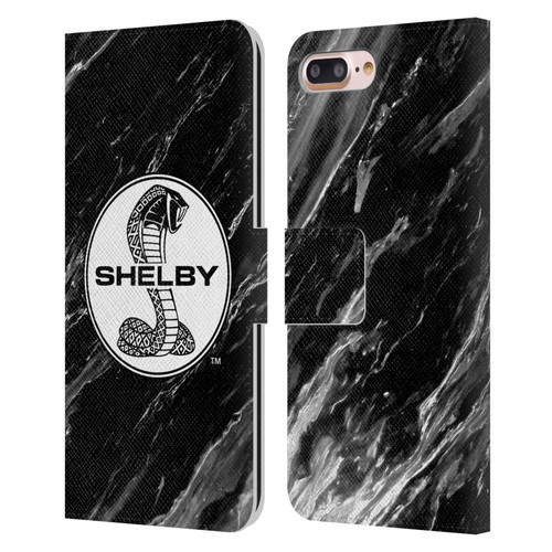 Shelby Logos Marble Leather Book Wallet Case Cover For Apple iPhone 7 Plus / iPhone 8 Plus