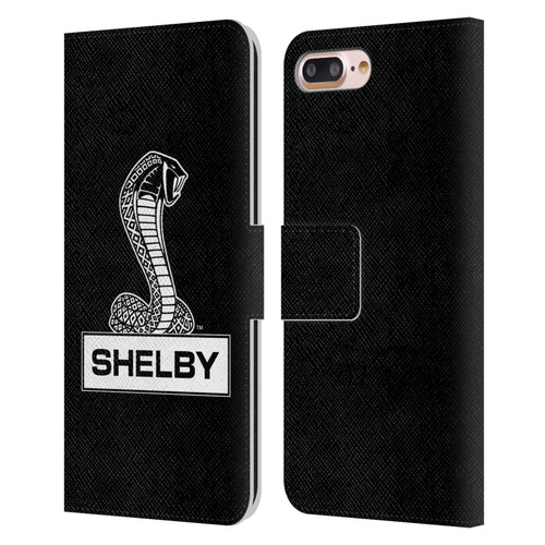 Shelby Logos Plain Leather Book Wallet Case Cover For Apple iPhone 7 Plus / iPhone 8 Plus