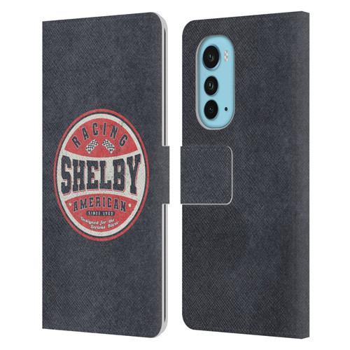 Shelby Logos Vintage Badge Leather Book Wallet Case Cover For Motorola Edge (2022)