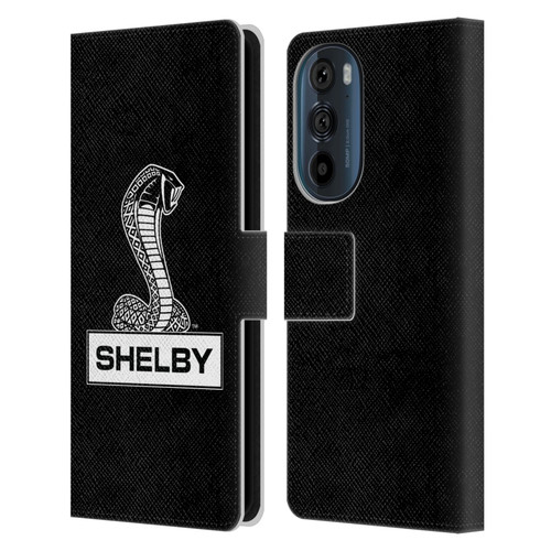 Shelby Logos Plain Leather Book Wallet Case Cover For Motorola Edge 30