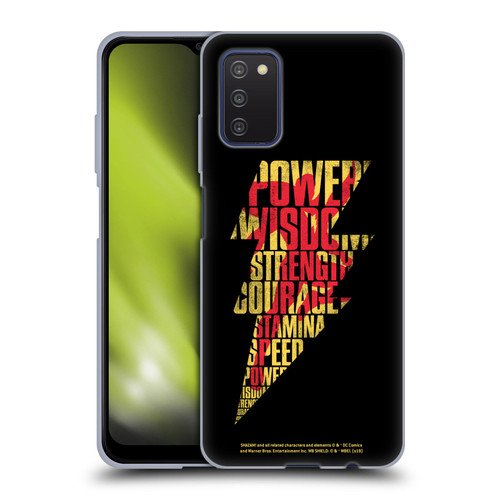 Shazam! 2019 Movie Logos Distressed Look Lightning Soft Gel Case for Samsung Galaxy A03s (2021)