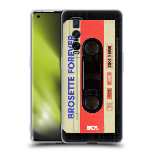 BROS Vintage Cassette Tapes Brosette Forever Soft Gel Case for OPPO Find X2 Pro 5G