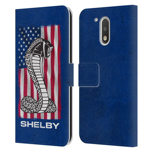 Shelby Logos American Flag Leather Book Wallet Case Cover For Motorola Moto G41
